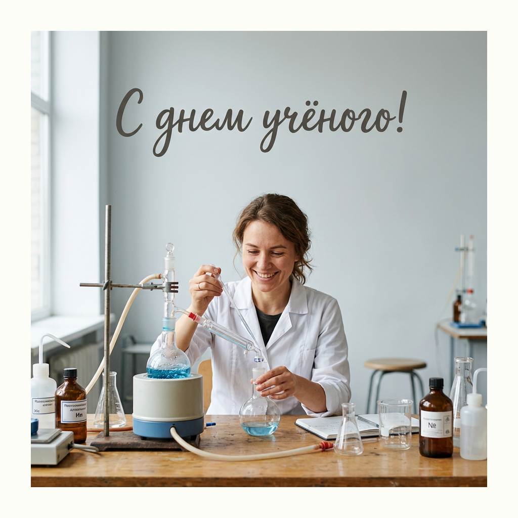 Открытки: День учёного — Фотореализм