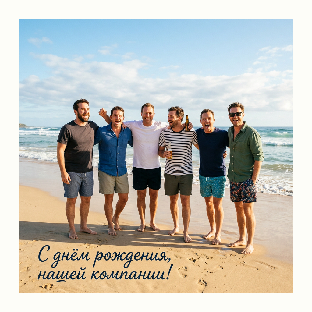 Открытки: С днём рождения компании — Фотореализм