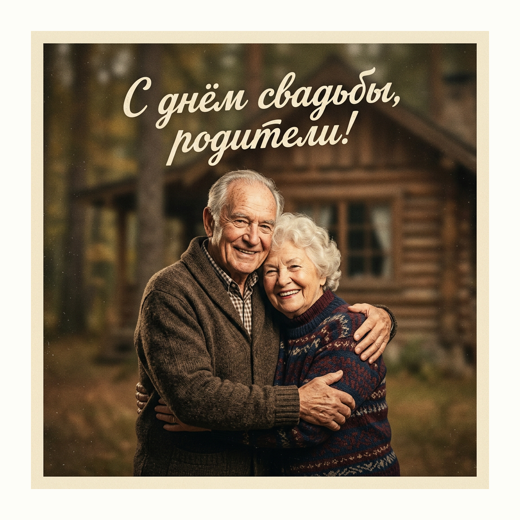 Открытки: С днём свадьбы родителей — Ретро