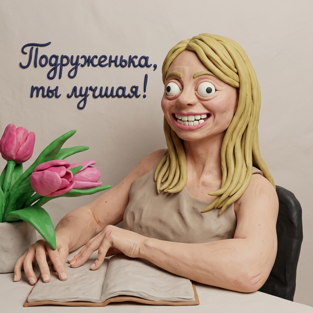 Открытка «Открытка "Пластилиновый абсурд"» — пример