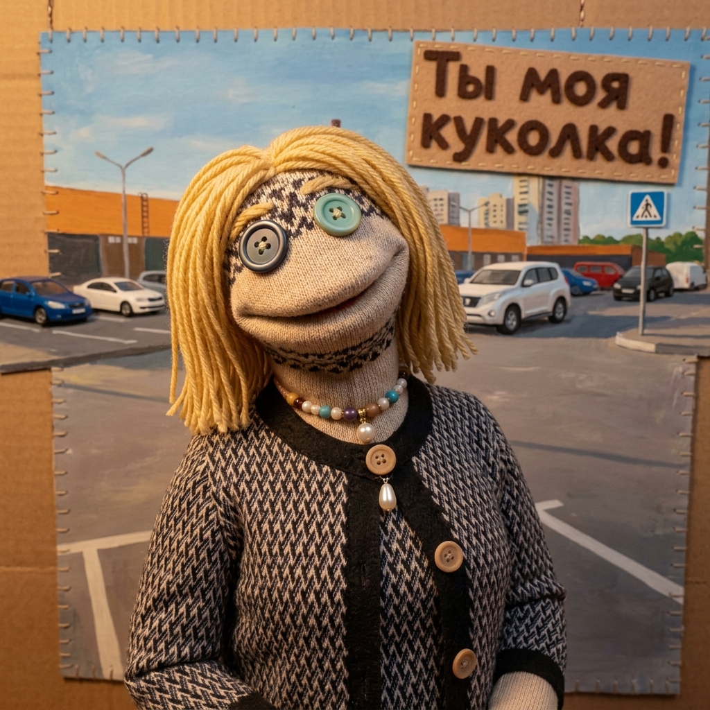 Открытка «Открытка в стиле "Вязаной игрушки"» — пример