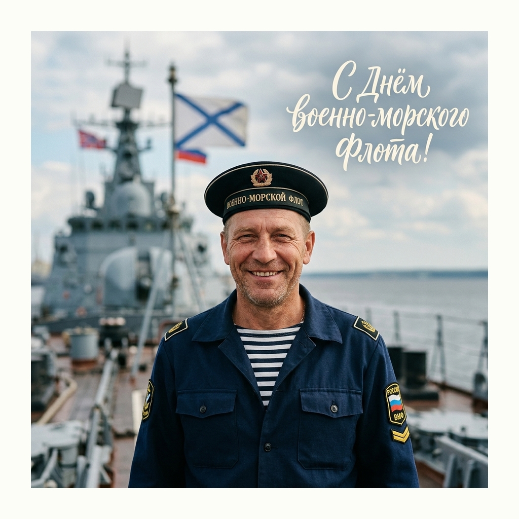 Открытки: День Военно-Морского Флота России — Фотореализм