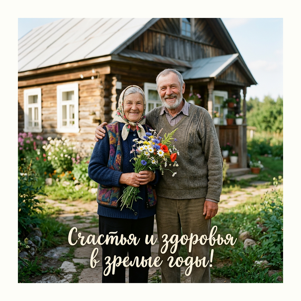 Открытки: Международный день пожилых людей — Фотореализм