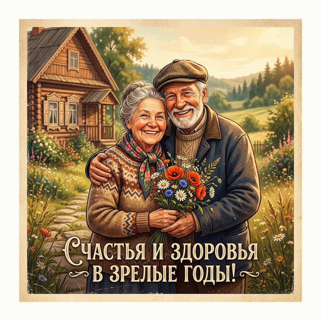 Открытки: Международный день пожилых людей — Ретро