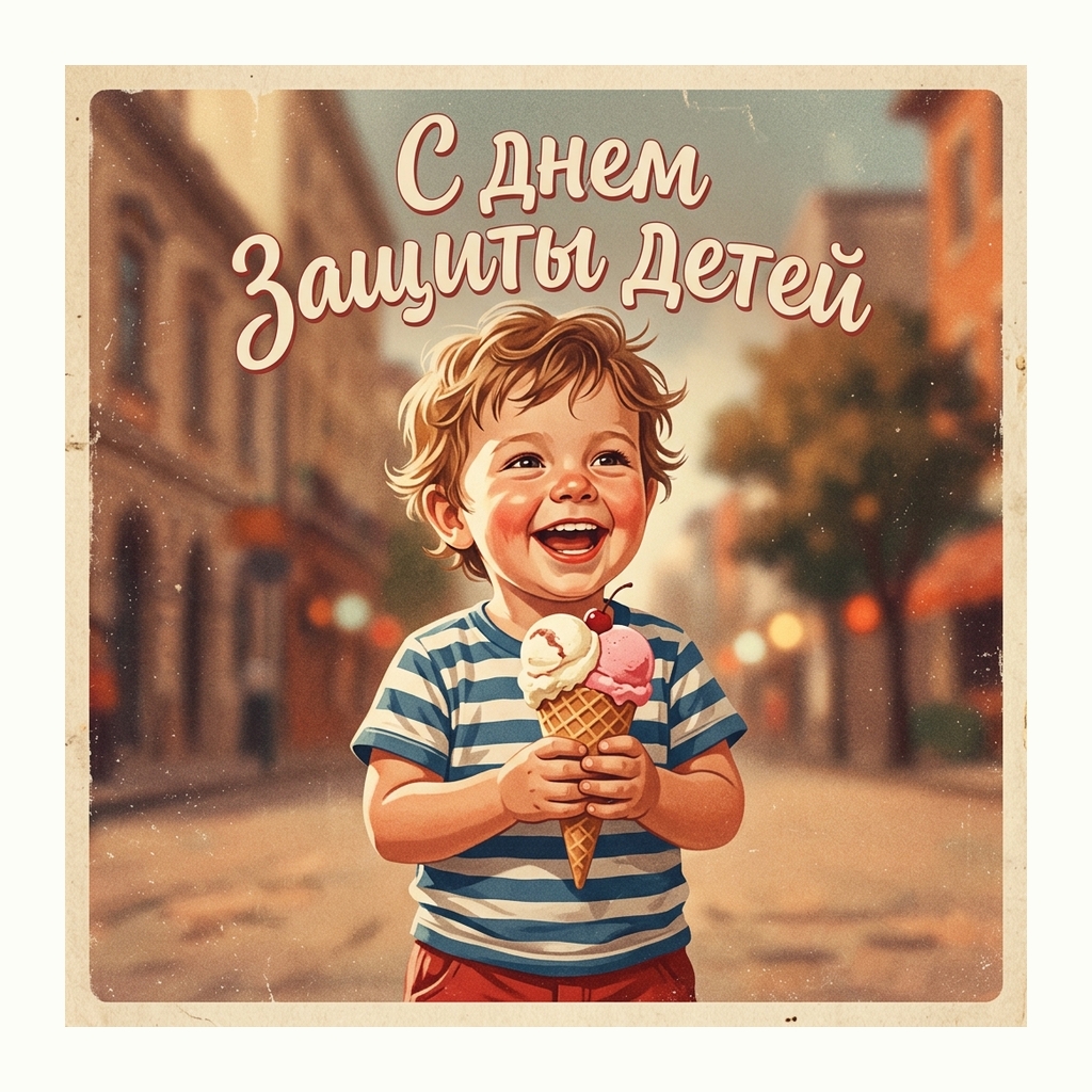 Открытки: День защиты детей — Ретро