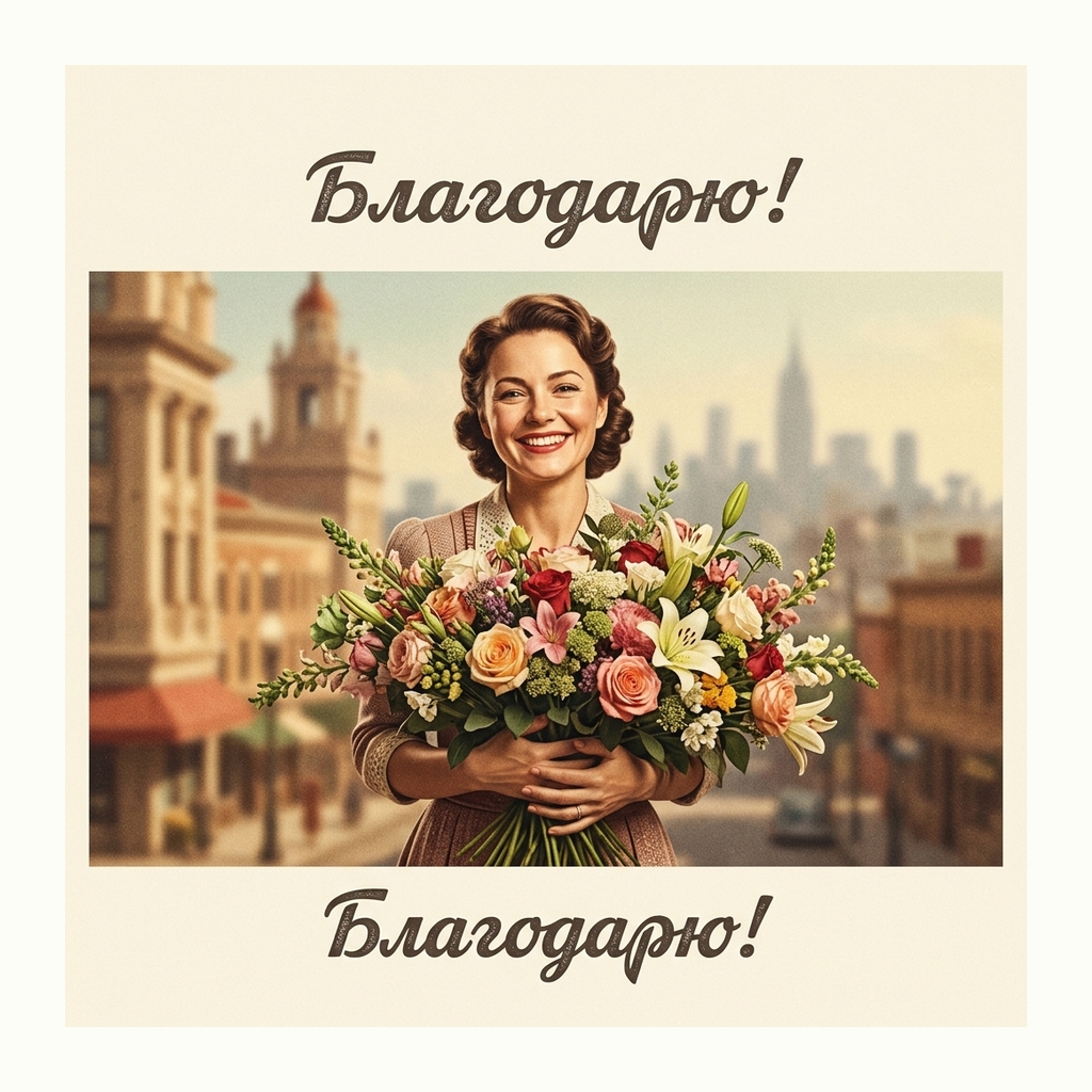 Открытки: Благодарность — Ретро