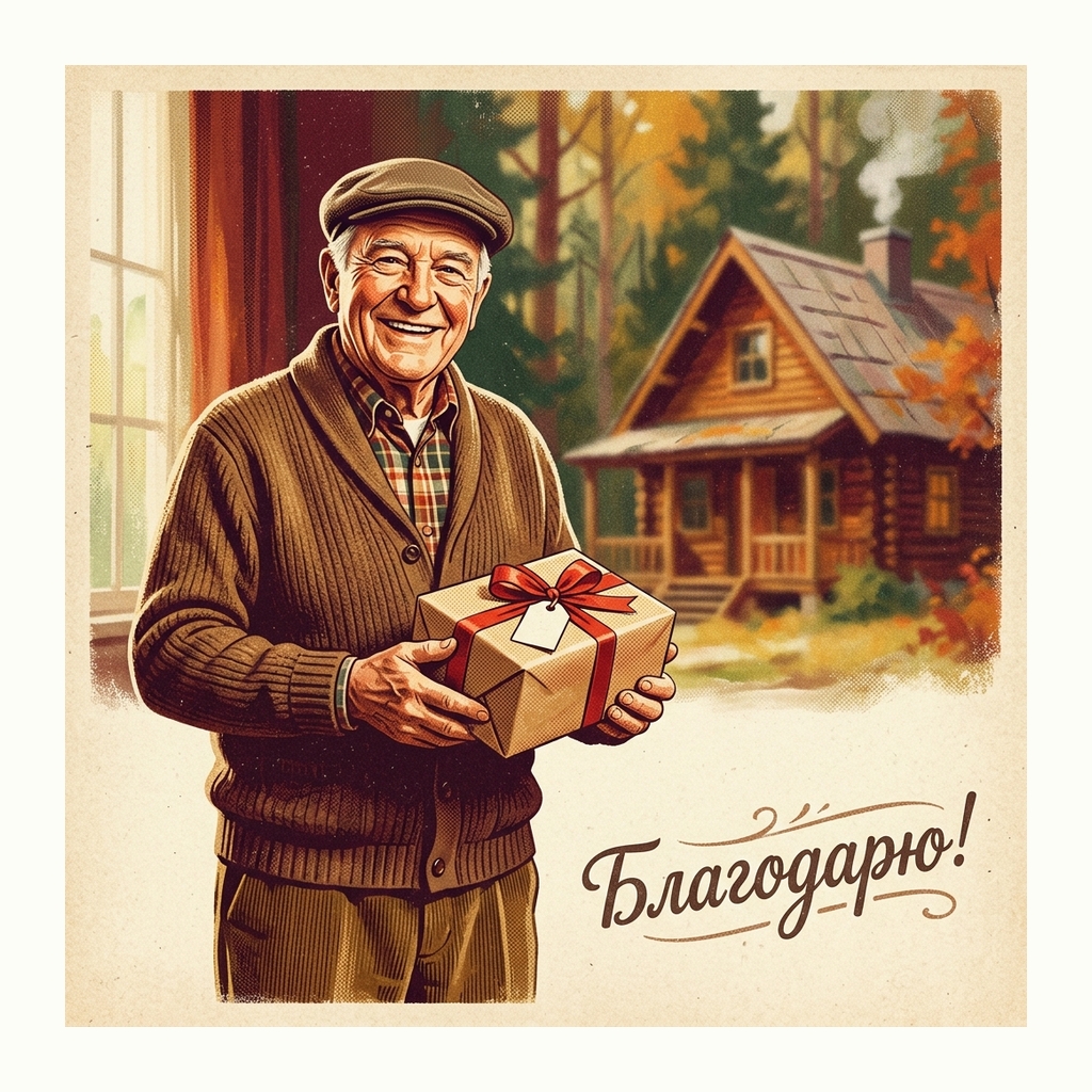 Открытки: Благодарность — Ретро