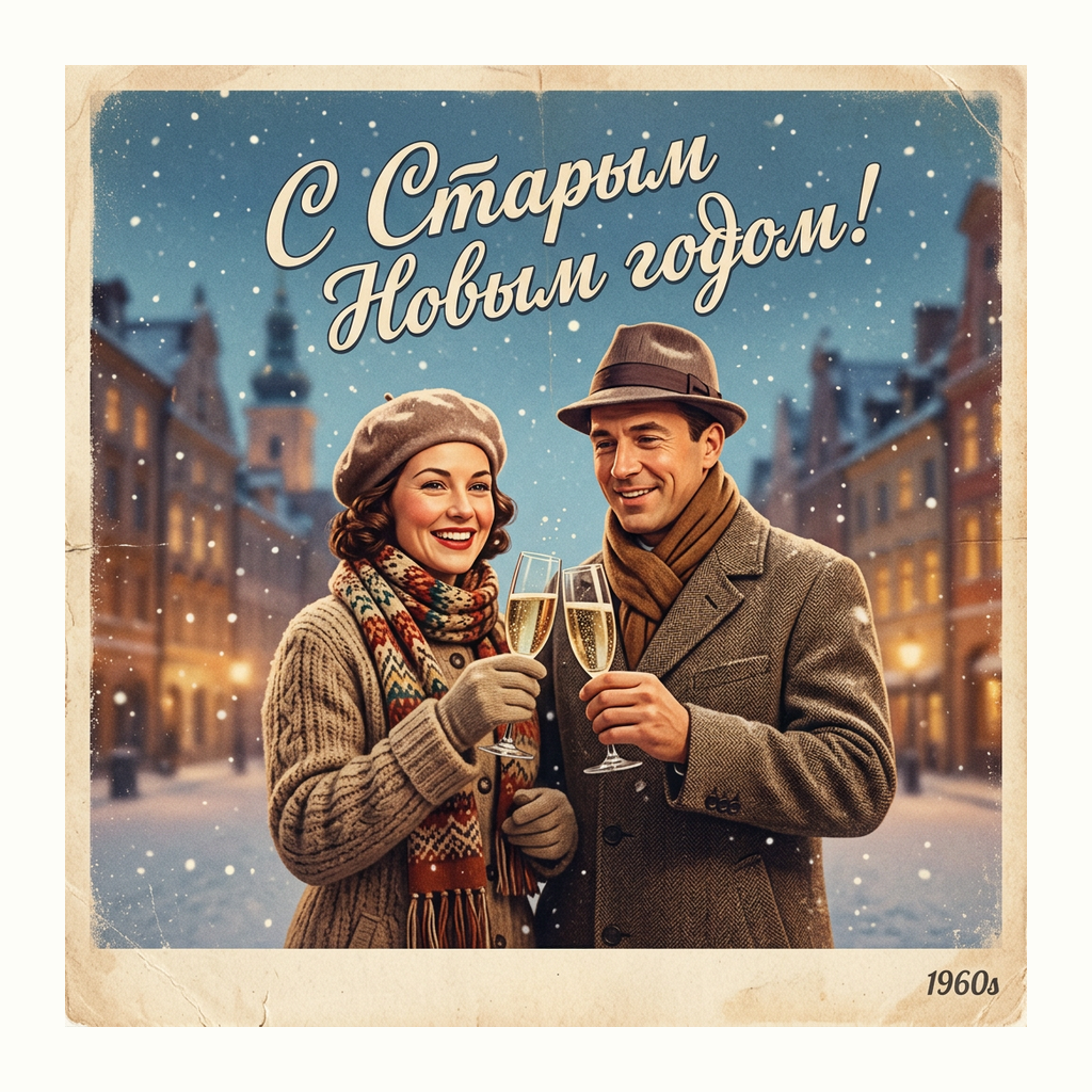 Открытки: Старый Новый год — Ретро