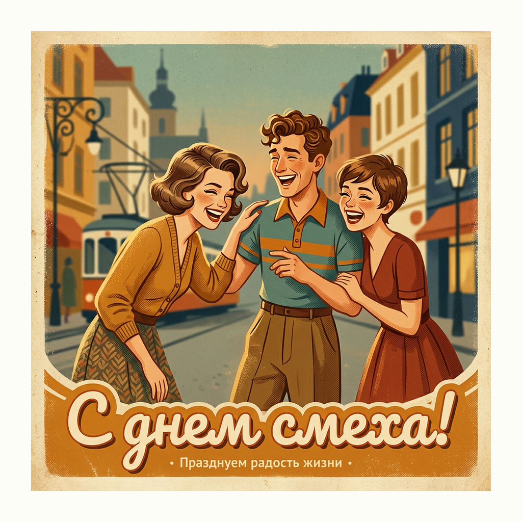 Открытки: День смеха — Ретро