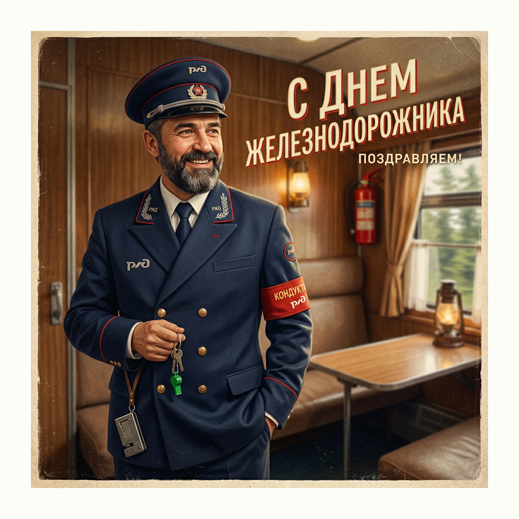 Открытки: День железнодорожника — Ретро