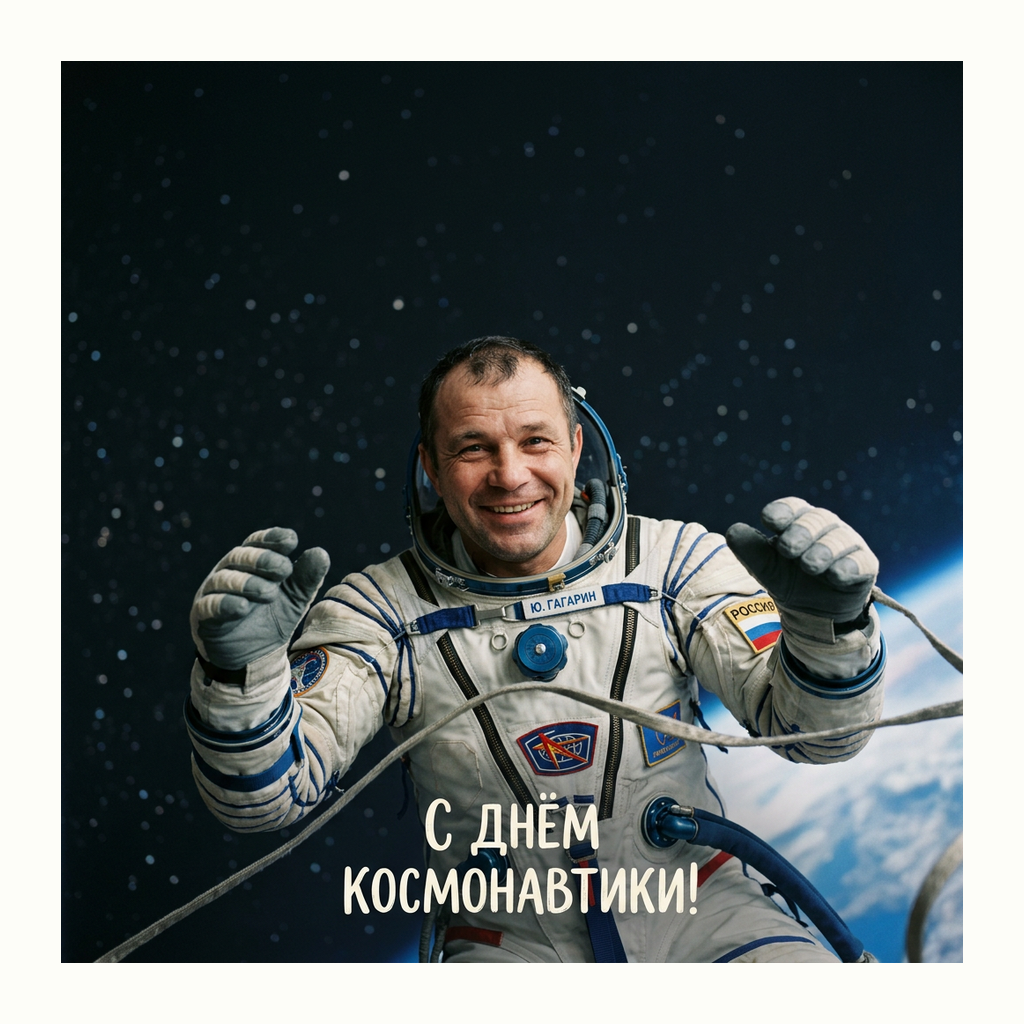 Открытки: День космонавтики — Фотореализм