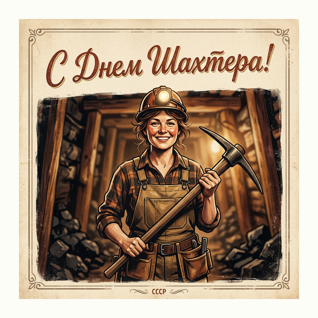 Открытки: День шахтера — Ретро