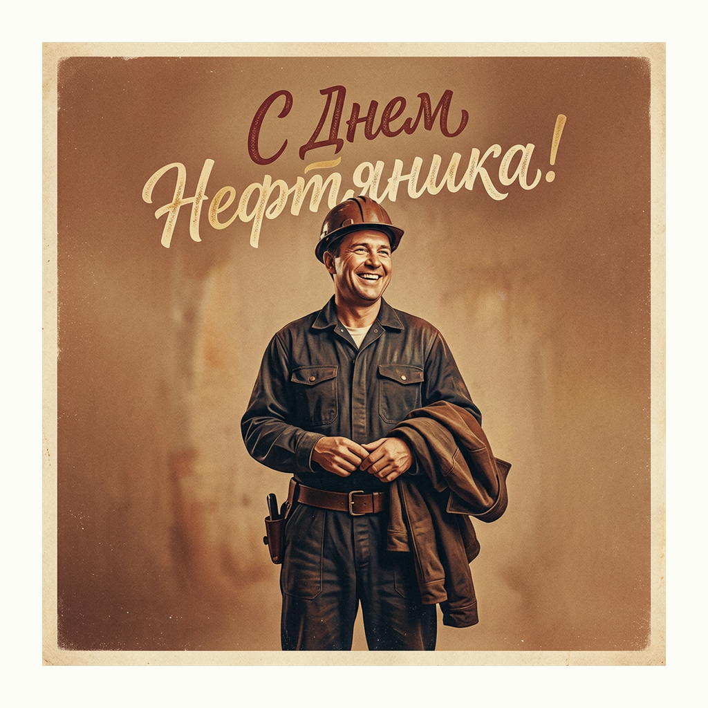 Открытки: День нефтяника — Ретро