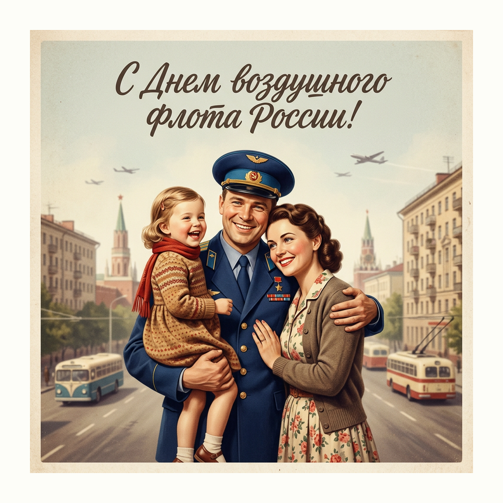Открытки: День Воздушного Флота России — Ретро