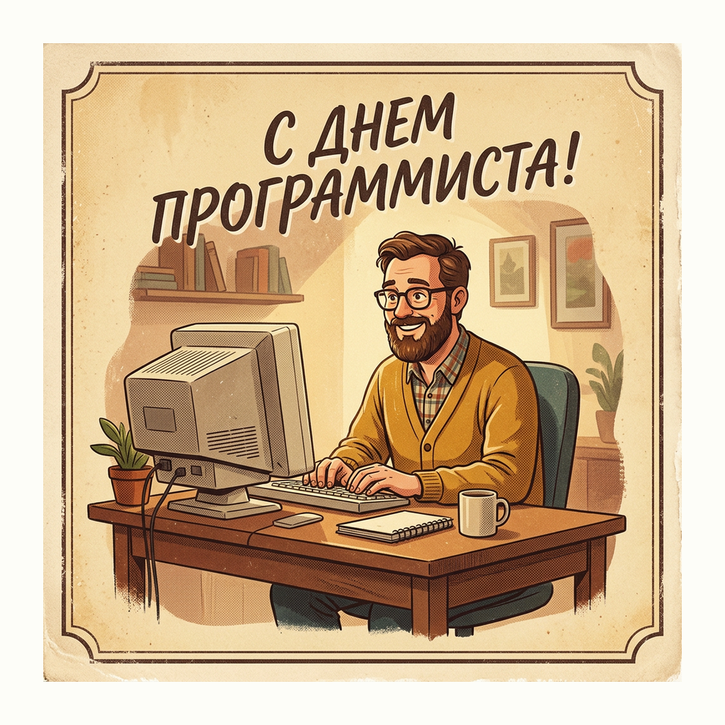 Открытки: День программиста — Ретро
