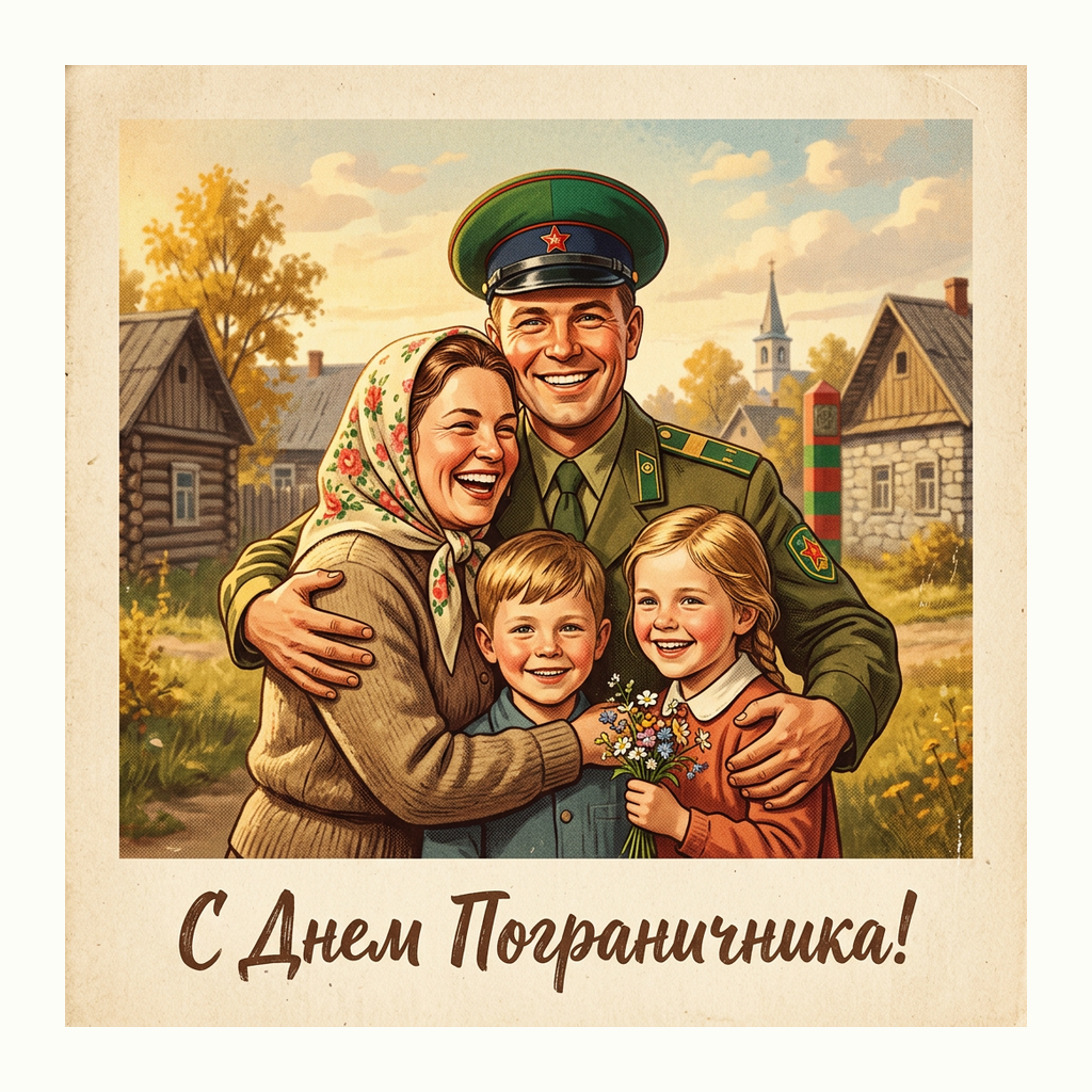 Открытки: День пограничника — Ретро