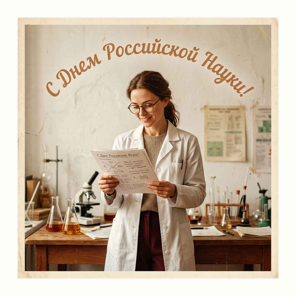 Открытки: День российской науки — Ретро