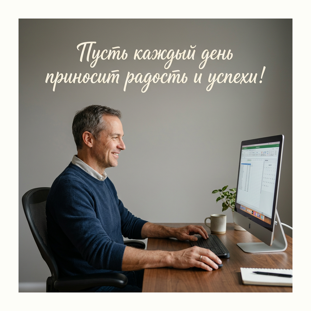 Открытки: Поздравление коллеге — Фотореализм