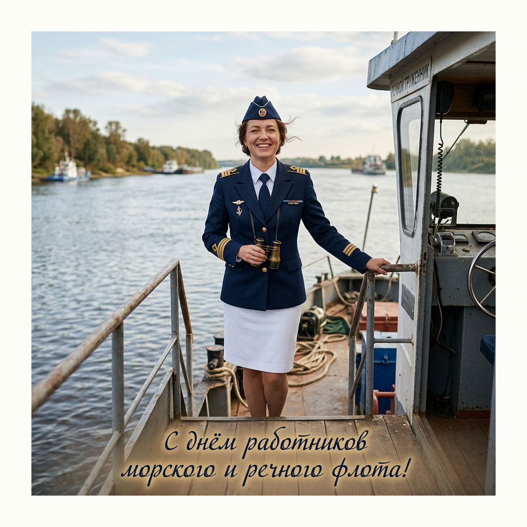 Открытки: День работников морского и речного флота — Фотореализм