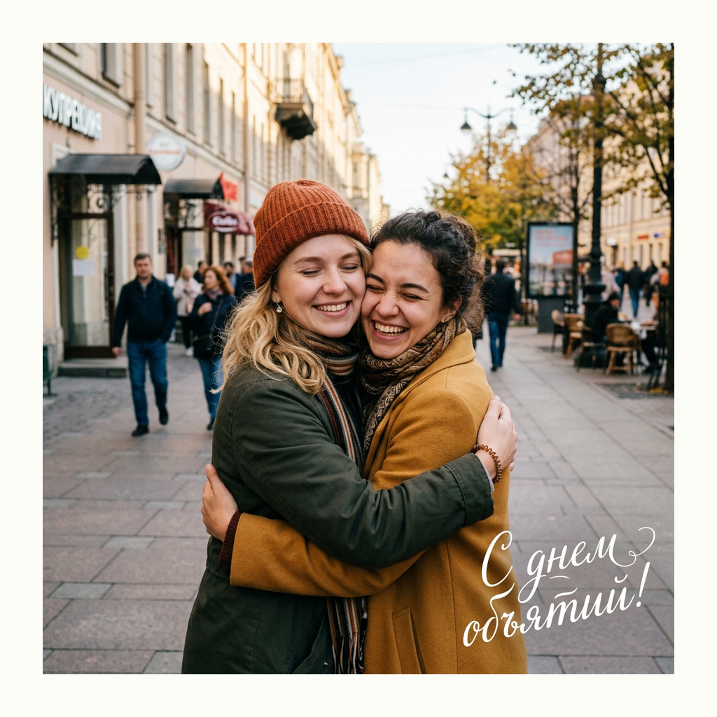 Открытки: День объятий — Фотореализм