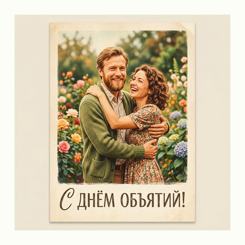 Открытки: День объятий — Ретро