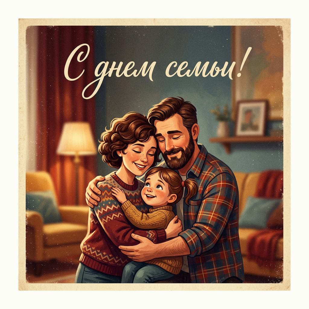 Открытки: День семьи — Ретро